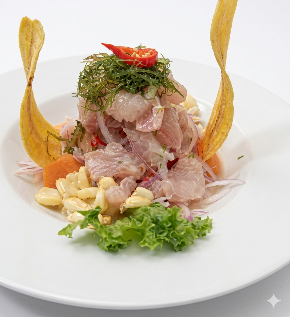 Ceviche clásico peruano fresco en En Su Punto